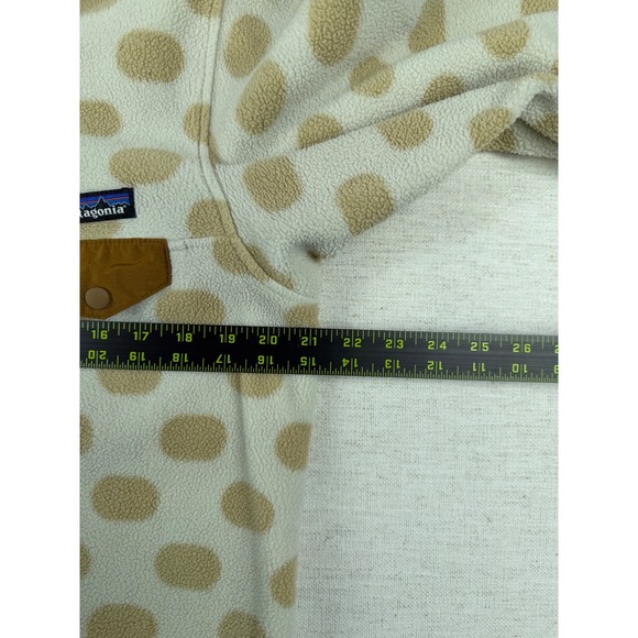 Patagonia Synchilla Fleece Pullover Womens Medium Polka Dot Snap-T Cream Tan - Picture 6 of 7